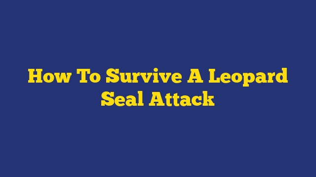 How To Survive A Leopard Seal Attack